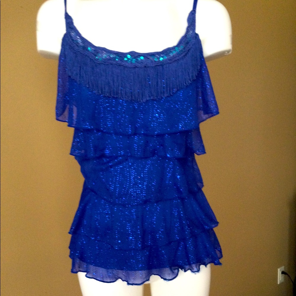 Stretchy sequins and glitter top